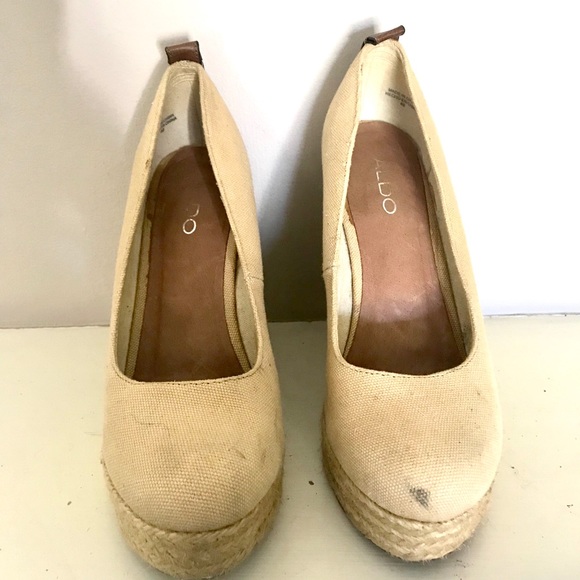 Aldo Espadrille Nude Wedges - Picture 2 of 4